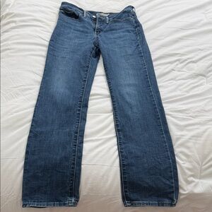 Levi's Women's 314 Shaping Straight Leg Jeans in Dark Blue Denim